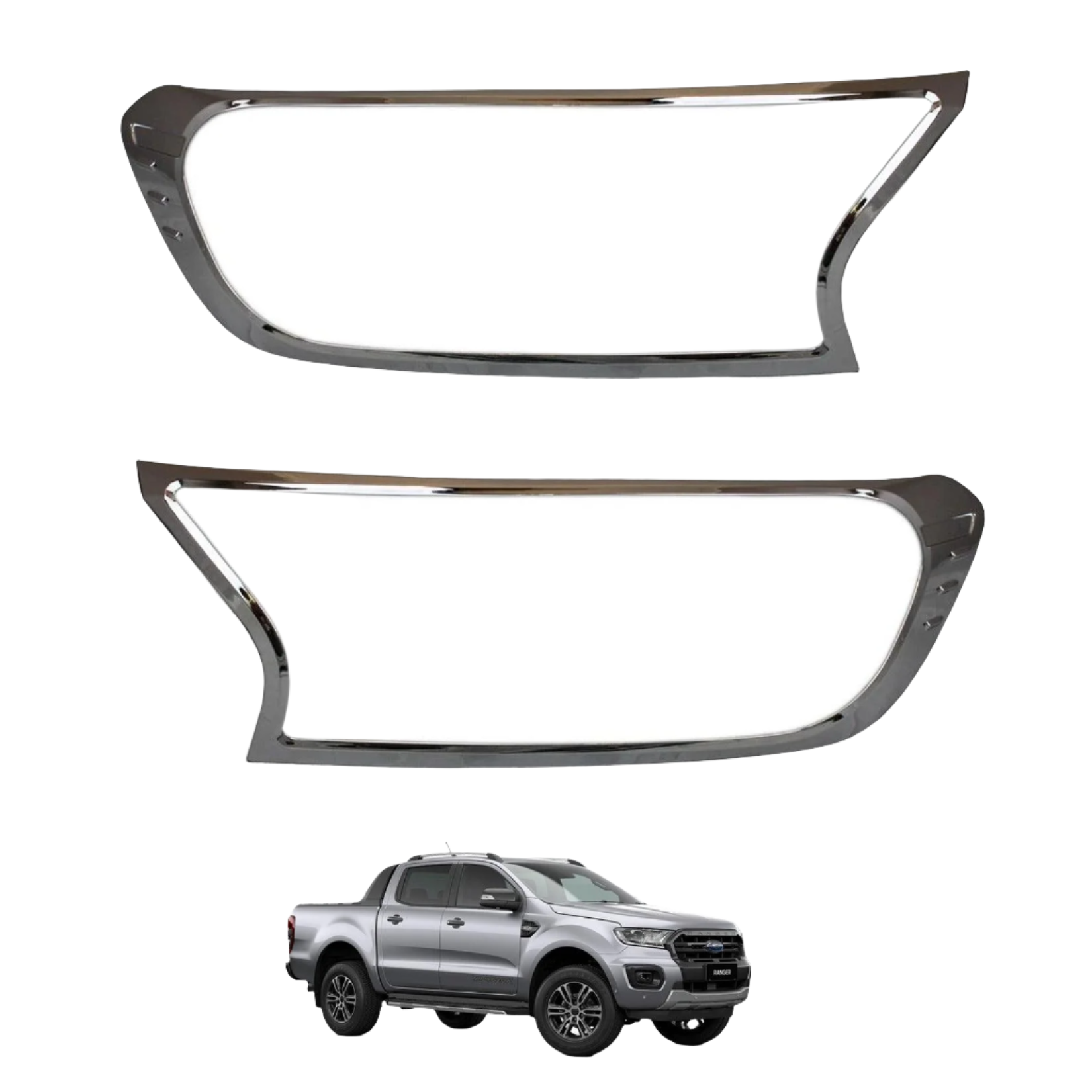 HEAD LAMP COVER (1)SET=(2)PCS (CHROME) FORD RANGER DC XL (19~20)
