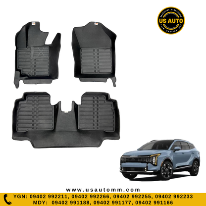 HOT PRESS 1 LAYER (2)ROWS FLOOR MAT (BLACK) KIA SPORTAGE (2021 UP)