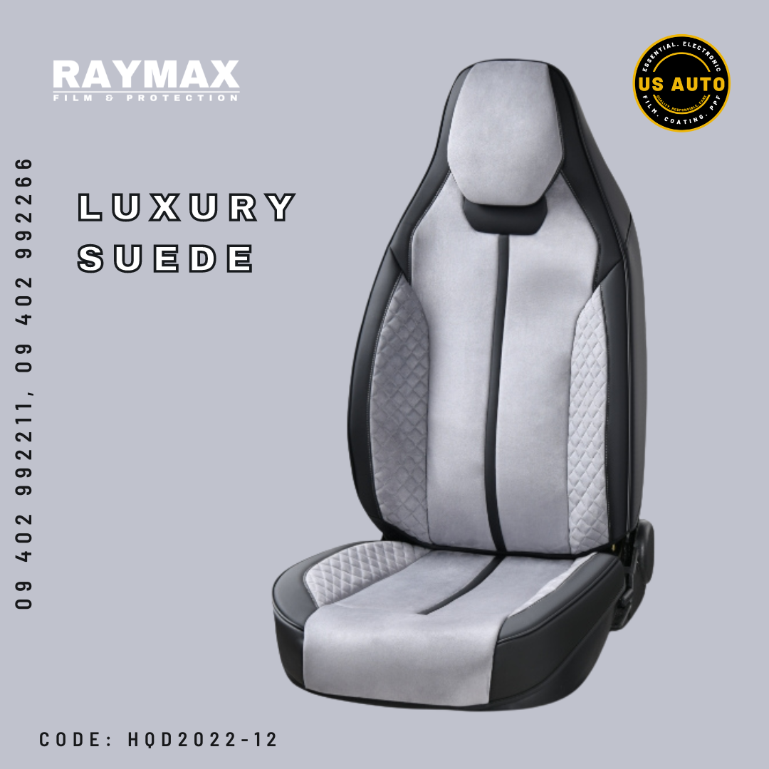 RAYMAX LUXURY SEAT COVER (H-QD22-12) (1) SET (GREY + BLACK)