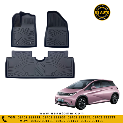 (HQ) TPE FLOOR MAT (2)ROWS (BLACK) BYD DOLPHIN EV
