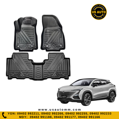 (HQ) TPE FLOOR MAT (2)ROWS (BLACK) CHANGAN UNI-T (2021 UP)