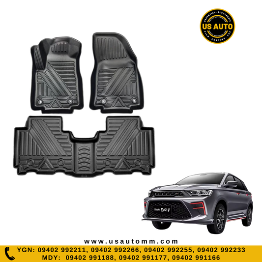 (HQ) TPE FLOOR MAT (2)ROWS (BLACK) SWM G01F (2025 UP)