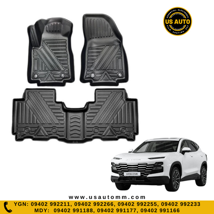 (HQ) TPE FLOOR MAT (2)ROWS (BLACK) JETOUR DASHING