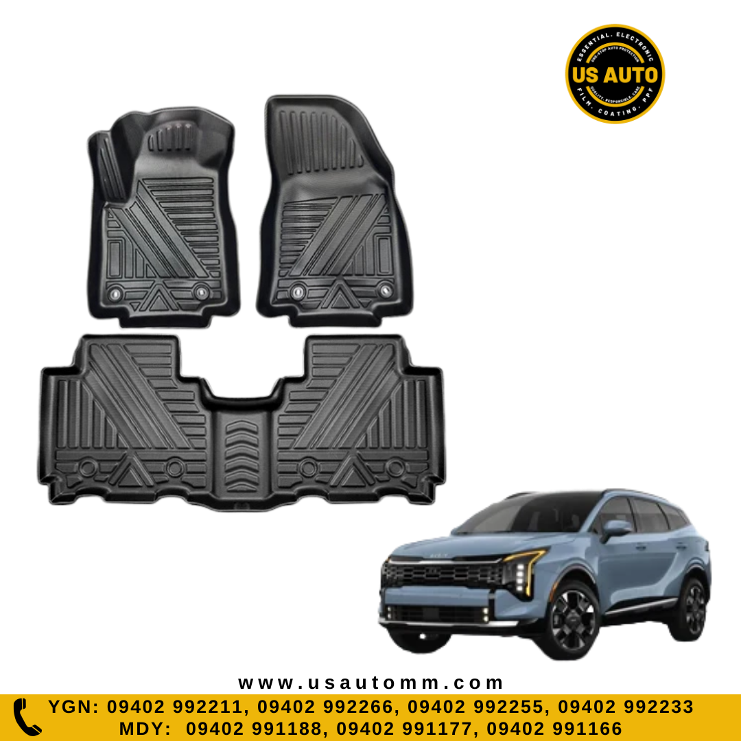 (HQ) TPE FLOOR MAT (2)ROWS (BLACK) KIA SPORTAGE (2021 UP)