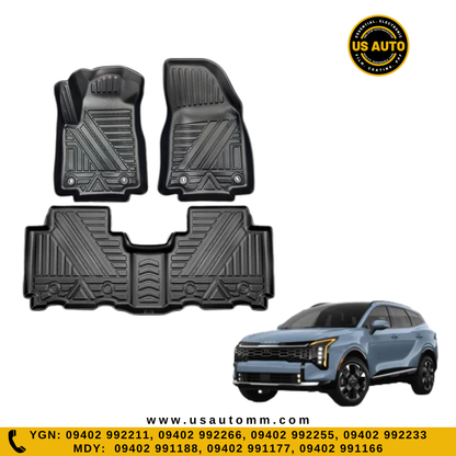 (HQ) TPE FLOOR MAT (2)ROWS (BLACK) KIA SPORTAGE (2021 UP)
