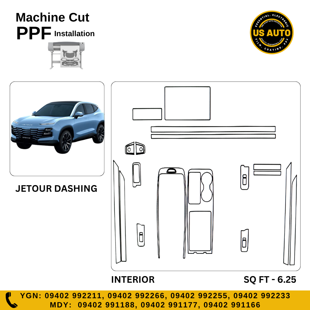 MACHINE CUT INTERIOR PPF JETOUR DASHING (2025 UP)