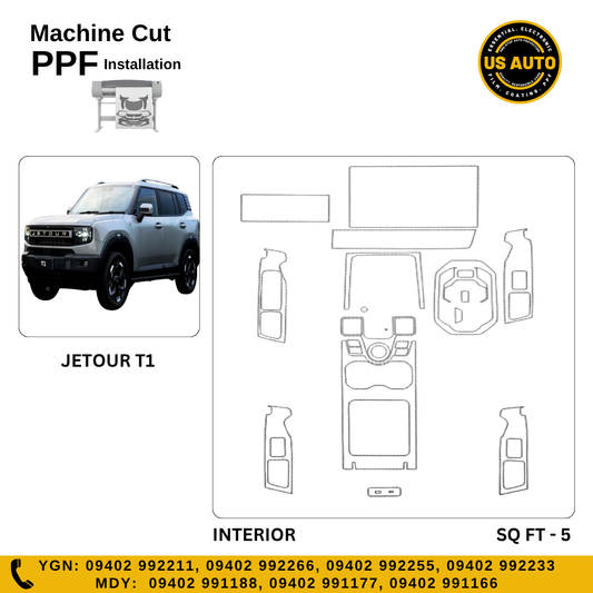 MACHINE CUT INTERIOR PPF JETOUR T1
