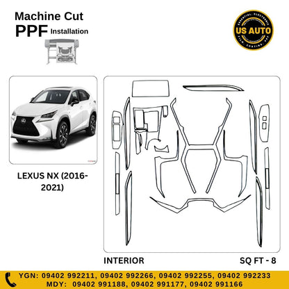 MACHINE CUT INTERIOR PPF LEXUS NX200T (2016 UP) 