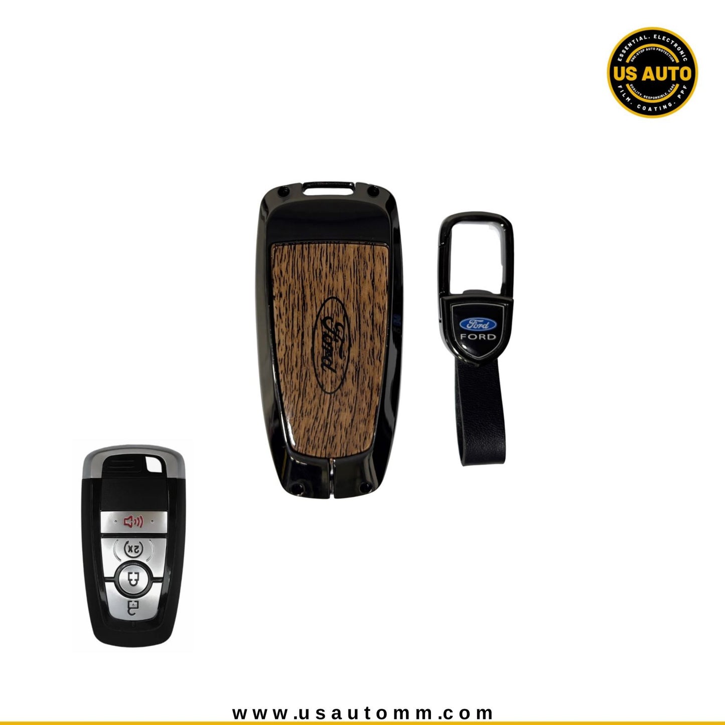 METAL KEY COVER (BROWN) FORD UNI