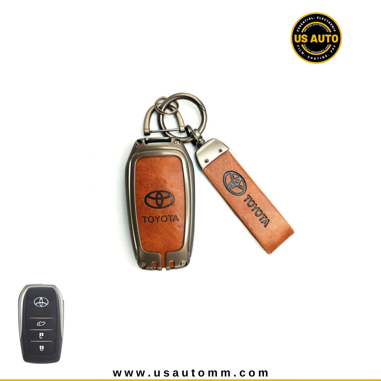 METAL KEY COVER (BROWN) TOYOTA UNI (F)
