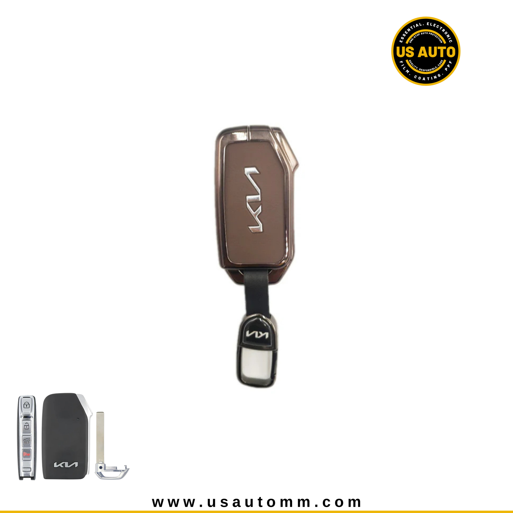 METAL KEY COVER (COFFEE) KIA UNI (C)