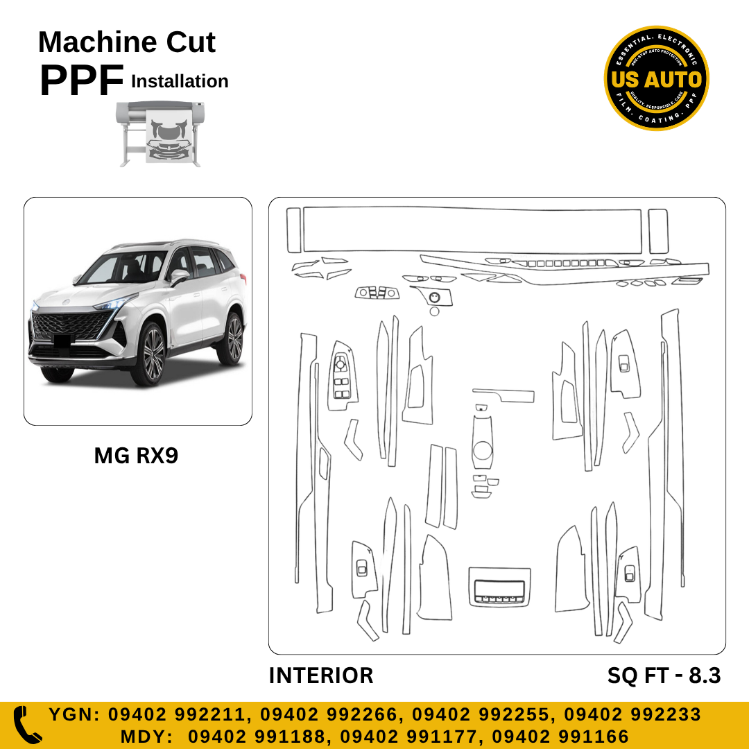 MACHINE CUT INTERIOR PPF MG RX9 EV