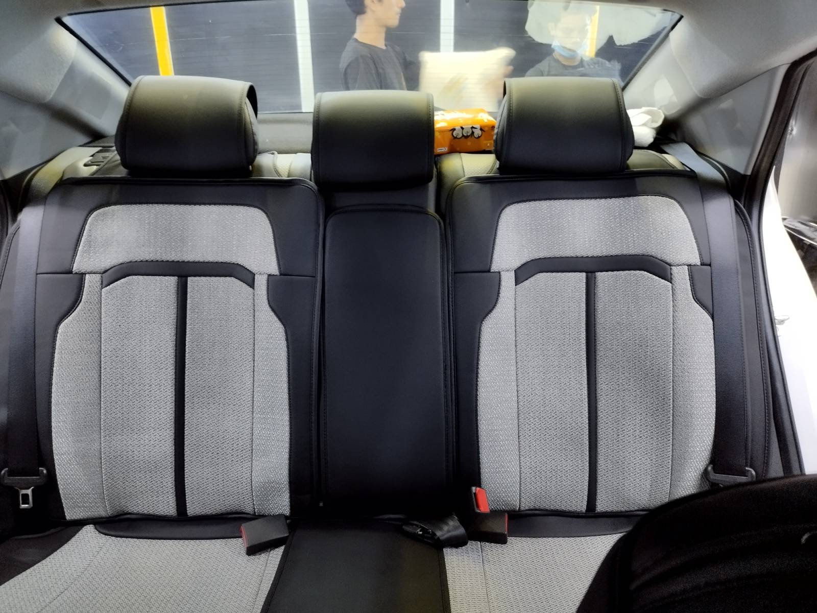 RAYMAX LUXURY SEAT COVER (H-2021-7) (1) SET (GREY + BLACK)