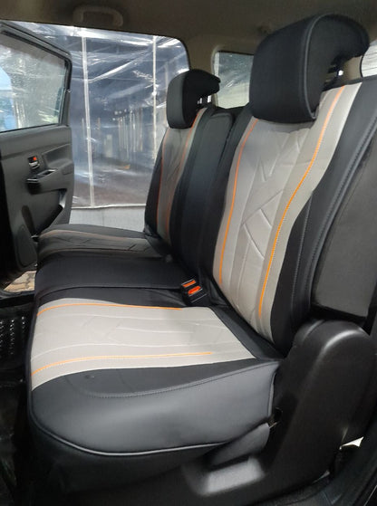 RAYMAX LUXURY SEAT COVER (H-22QD-07) (1) SET (BLACK + GREY + ORANGE)