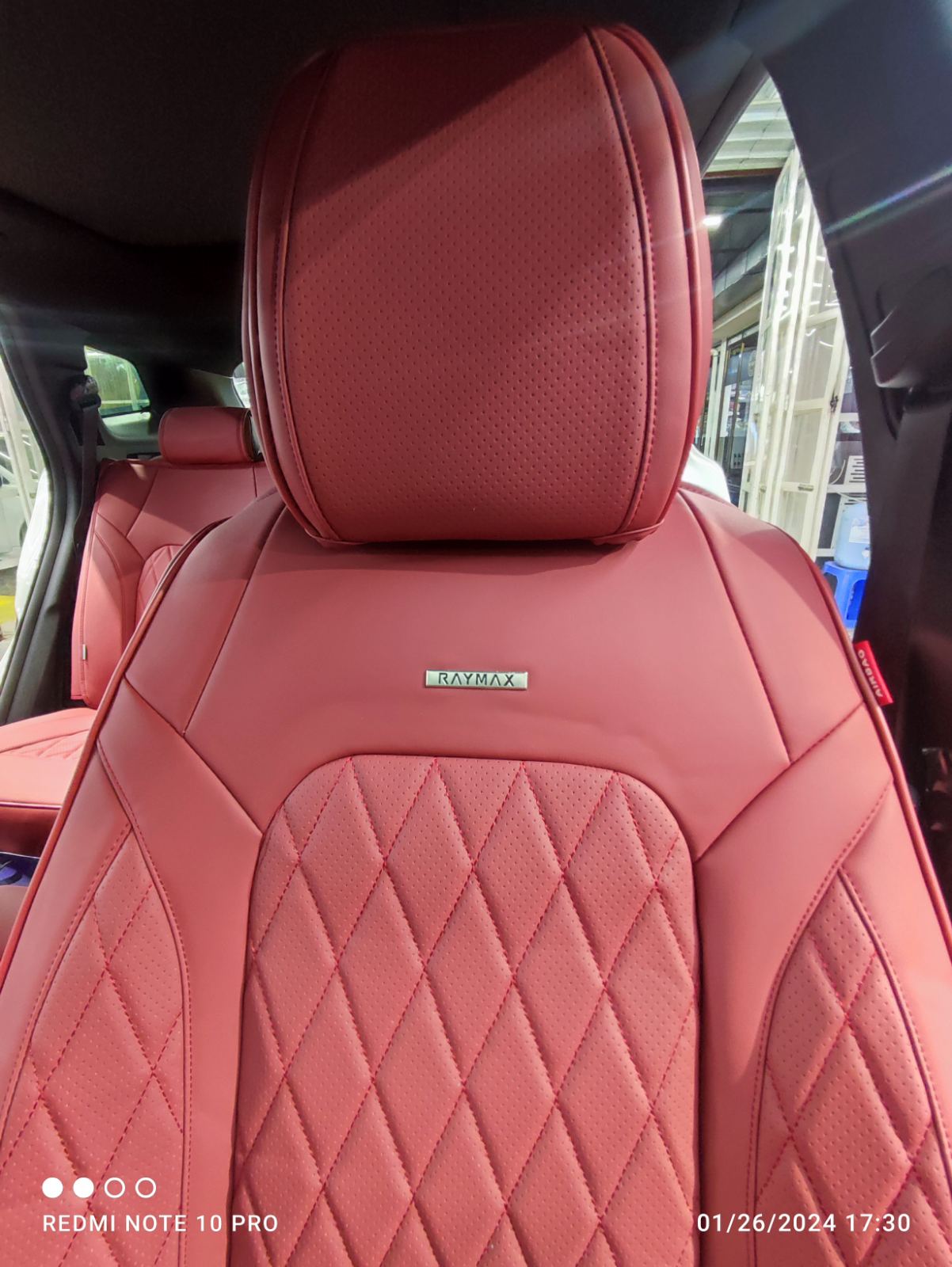 RAYMAX LUXURY SEAT COVER (H-23CX-08) (1) SET (WINE RED)