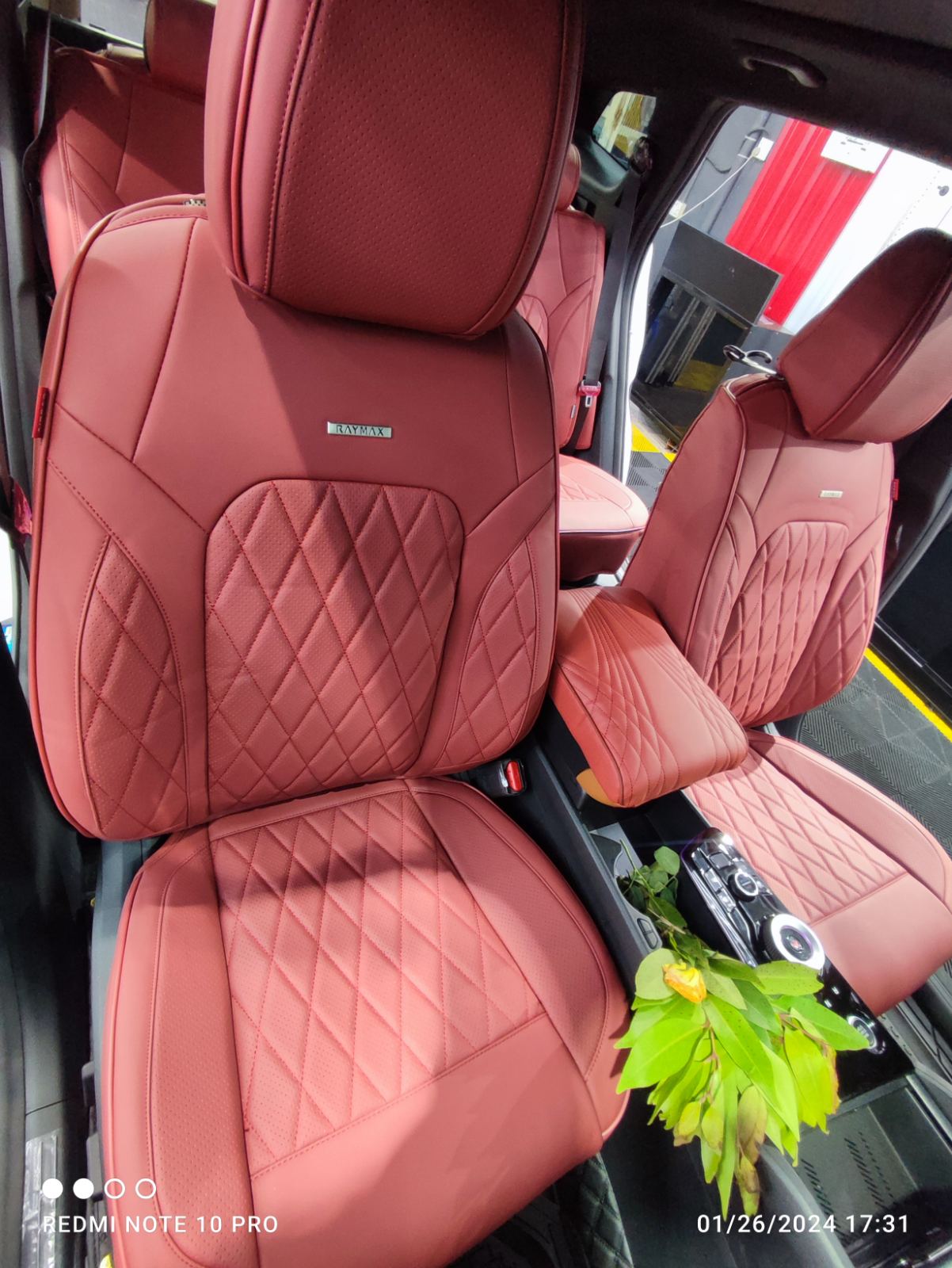 RAYMAX LUXURY SEAT COVER (H-23CX-08) (1) SET (WINE RED)