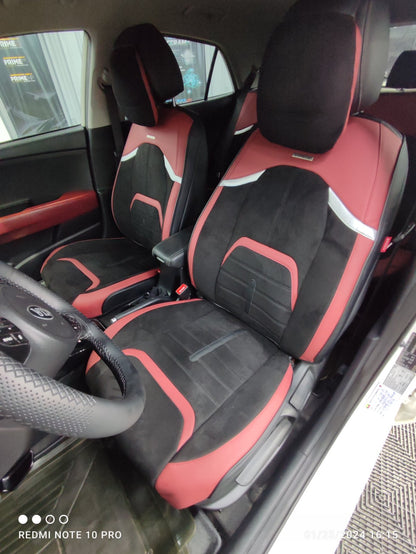 RAYMAX LUXURY SEAT COVER (H-23QD-09) (1) SET (BLACK + RED)