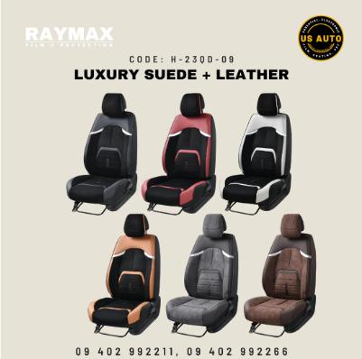 RAYMAX LUXURY SEAT COVER (H-23QD-09) (1) SET (GREY + GREY)