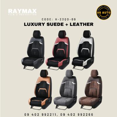 RAYMAX LUXURY SEAT COVER (H-23QD-09) (1) SET (BLACK + RED)