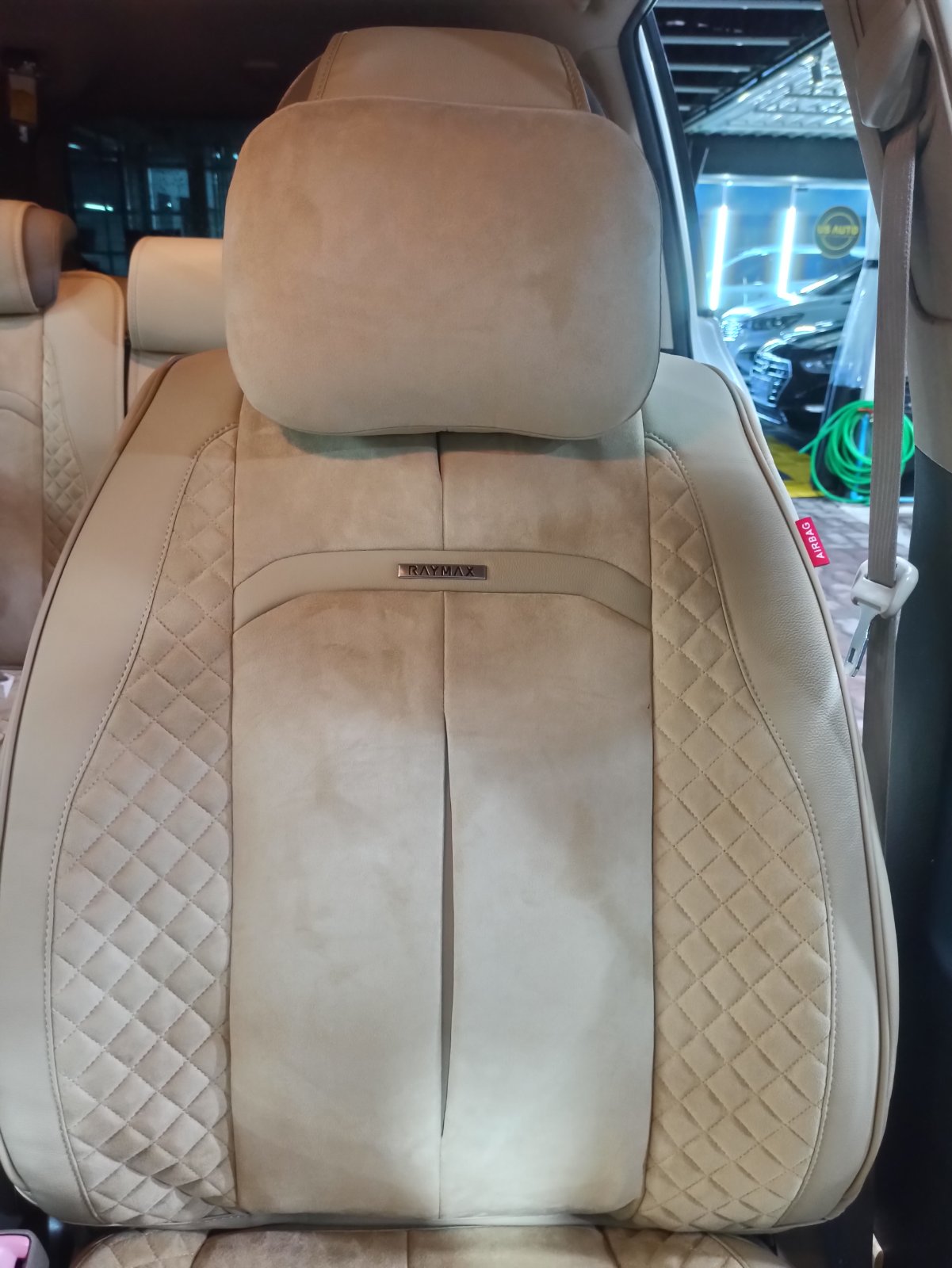 RAYMAX LUXURY SEAT COVER (H-QD21-06) (1) SET (BEIGE + BEIGE)