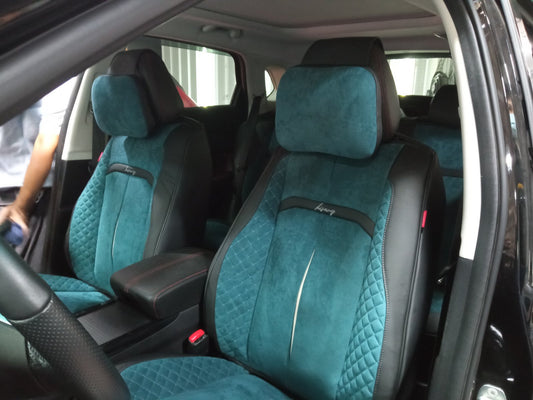 RAYMAX LUXURY SEAT COVER (H-QD21-06) (1) SET (BLACK + BLUE)