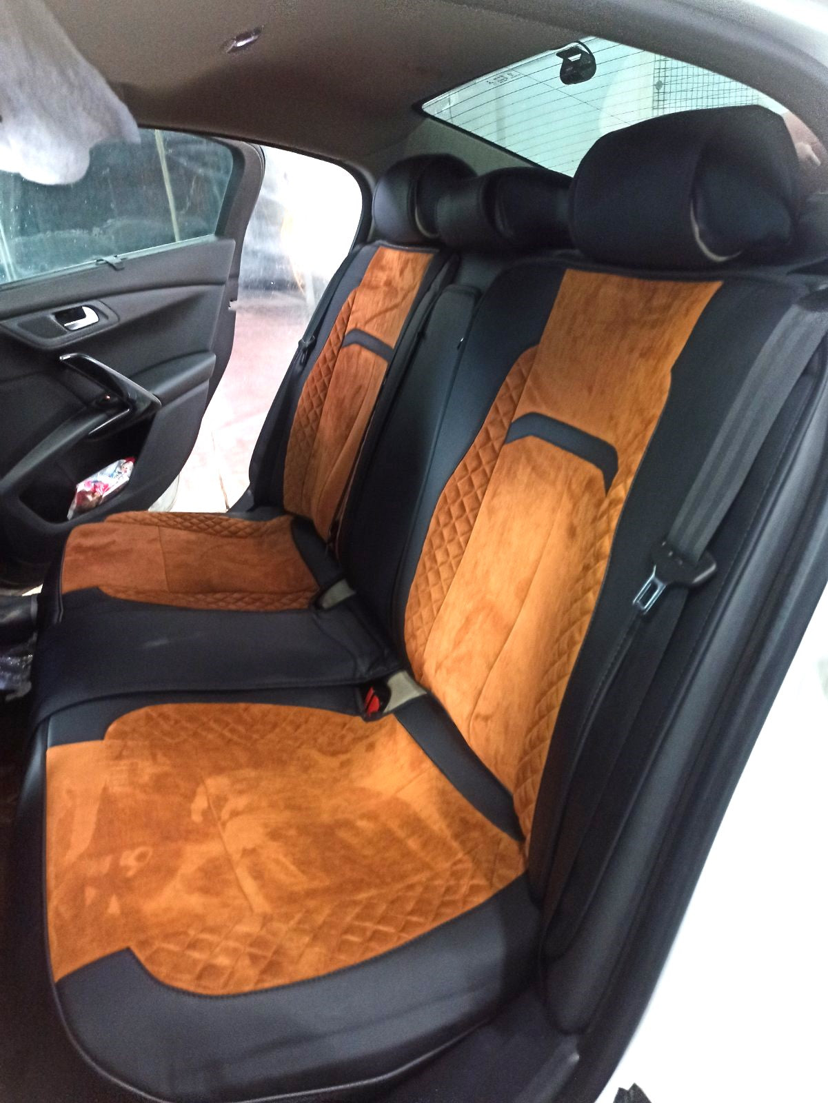 RAYMAX LUXURY SEAT COVER (H-QD21-06) (1) SET (BLACK + BROWN)