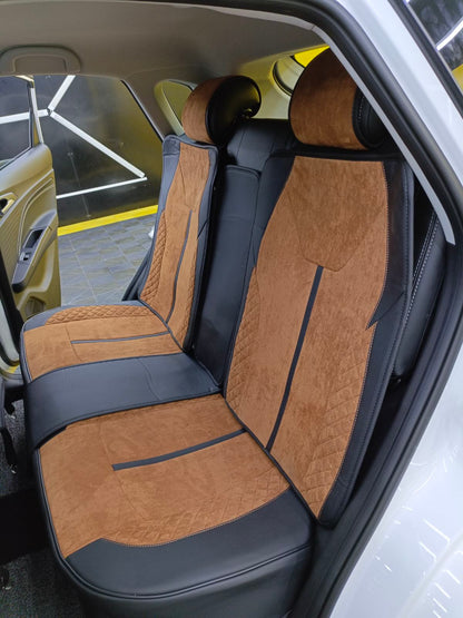 RAYMAX LUXURY SEAT COVER (H-QD22-12) (1) SET (BROWN + BLACK)