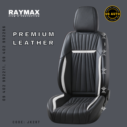 RAYMAX PREMIUM SEAT COVER (JK287) (1) SET  (BLACK + WHITE)