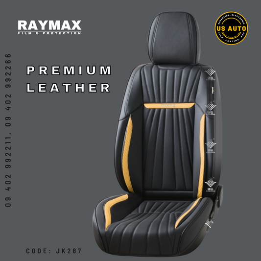RAYMAX PREMIUM SEAT COVER (JK287) (1) SET  (BLACK + YELLOW)