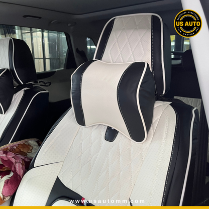 RAYMAX PREMIUM SEAT COVER - LEATHER (JK540) (1) SET (WHITE + BLACK)