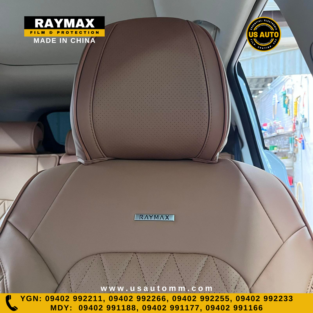 RAYMAX LUXURY SEAT COVER - LEATHER (H-23CX-08) (1) SET (BROWN)