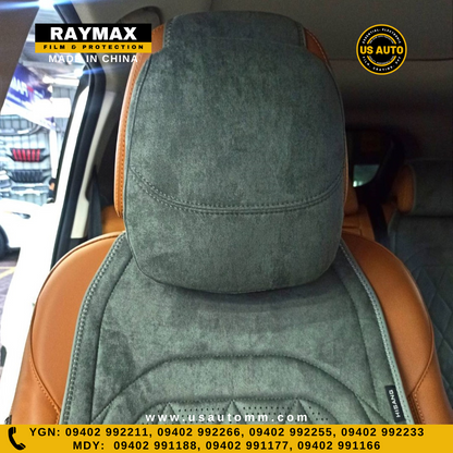 RAYMAX LUXURY SUEDE SEAT PAD FULL SET (CAMEL)