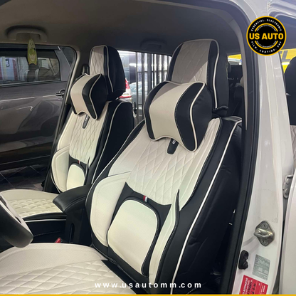 RAYMAX PREMIUM SEAT COVER - LEATHER (JK540) (1) SET (WHITE + BLACK)