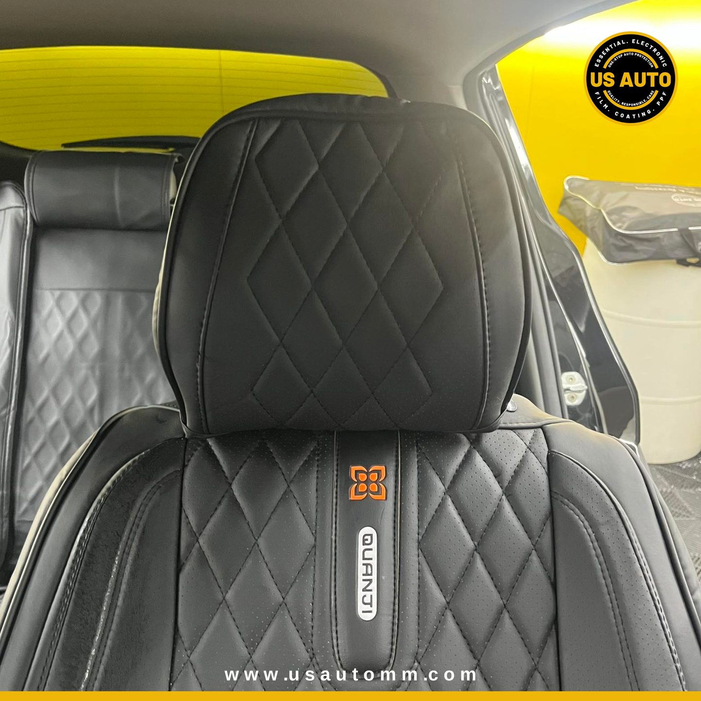 RAYMAX PREMIUM SEAT COVER - LEATHER (JK540) (1) SET (BLACK + BLACK)