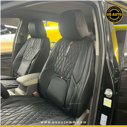 RAYMAX PREMIUM SEAT COVER - LEATHER (JK540) (1) SET (BLACK + BLACK)