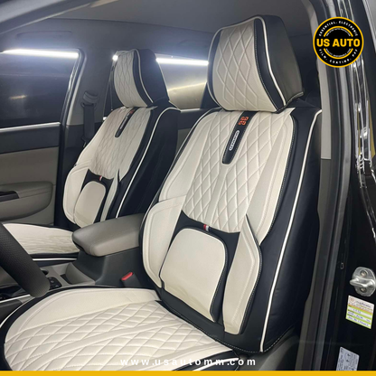 RAYMAX PREMIUM SEAT COVER - LEATHER (JK540) (1) SET (WHITE + BLACK)