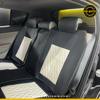 RAYMAX PREMIUM SEAT COVER - LEATHER (JK540) (1) SET (WHITE + BLACK)