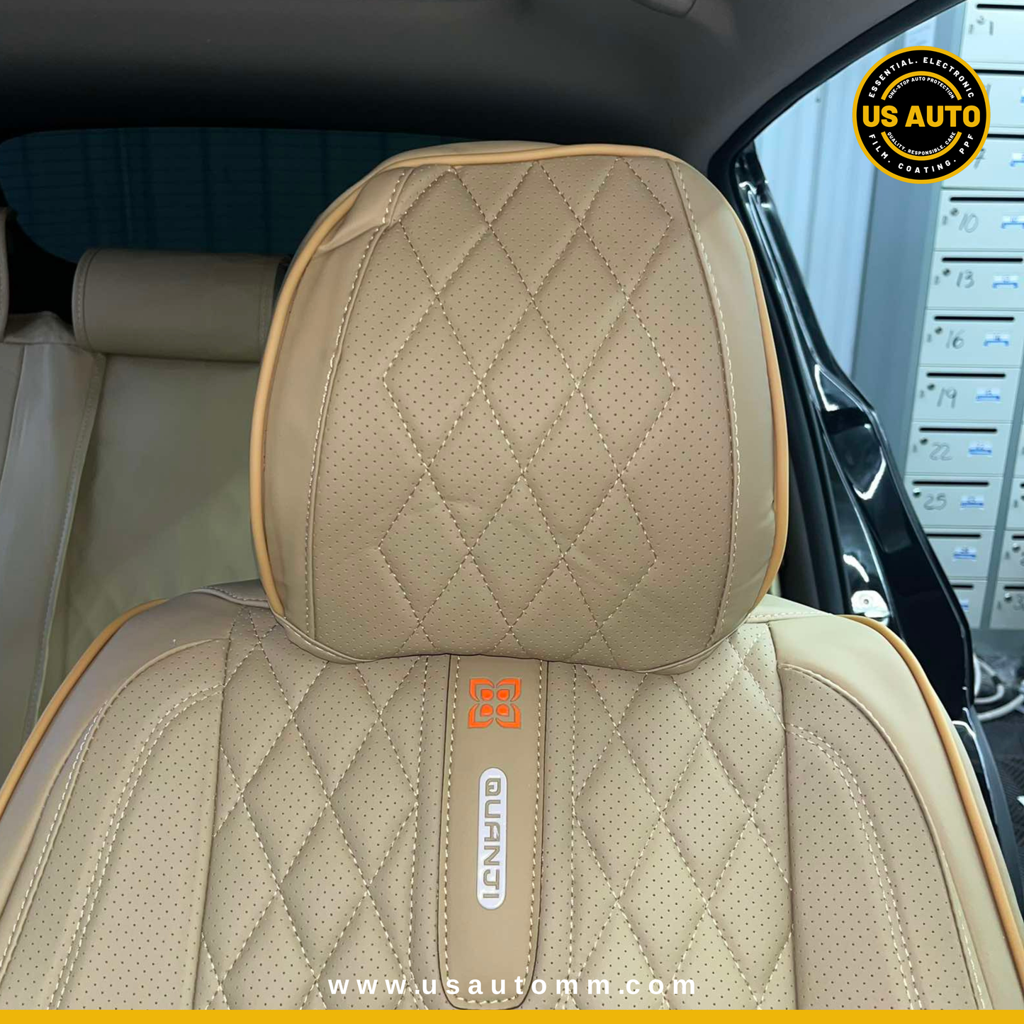 RAYMAX PREMIUM SEAT COVER - LEATHER (JK540) (1) SET (BEIGE + BEIGE)