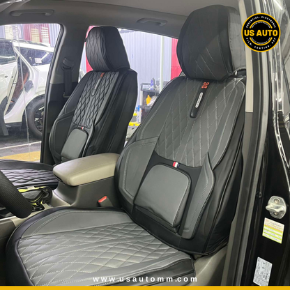RAYMAX PREMIUM SEAT COVER - LEATHER (JK540) (1) SET (GREY + BLACK)