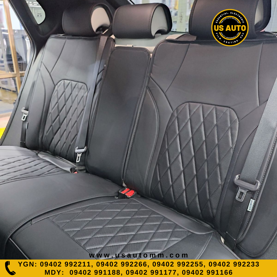 RAYMAX LUXURY SEAT COVER - LEATHER (H-23CX-08) (1) SET (BLACK)