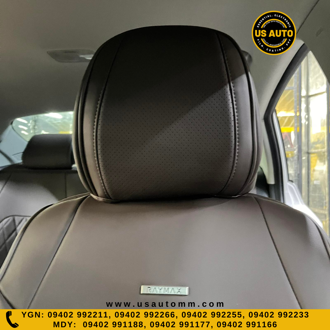 RAYMAX LUXURY SEAT COVER - LEATHER (H-23CX-08) (1) SET (COFFEE)