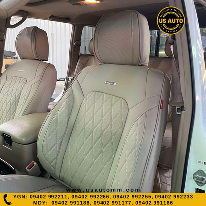 RAYMAX LUXURY SEAT COVER - LEATHER (H-23CX-08) (1) SET (BEIGE)