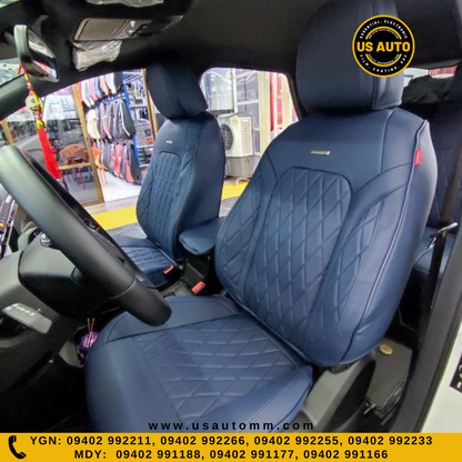 RAYMAX LUXURY SEAT COVER - LEATHER (H-23CX-08) (1) SET (BLUE)