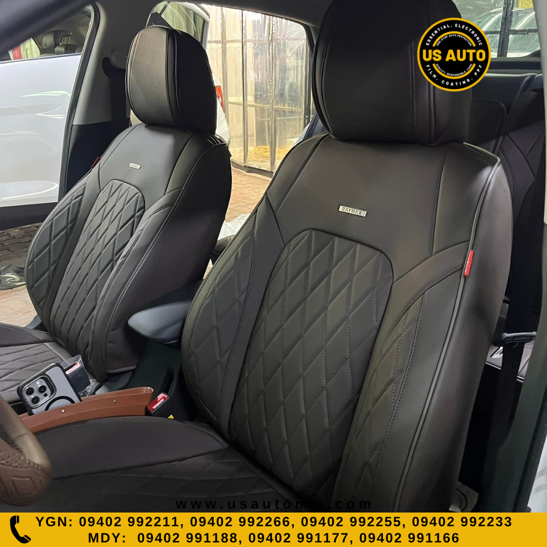 RAYMAX LUXURY SEAT COVER - LEATHER (H-23CX-08) (1) SET (COFFEE)