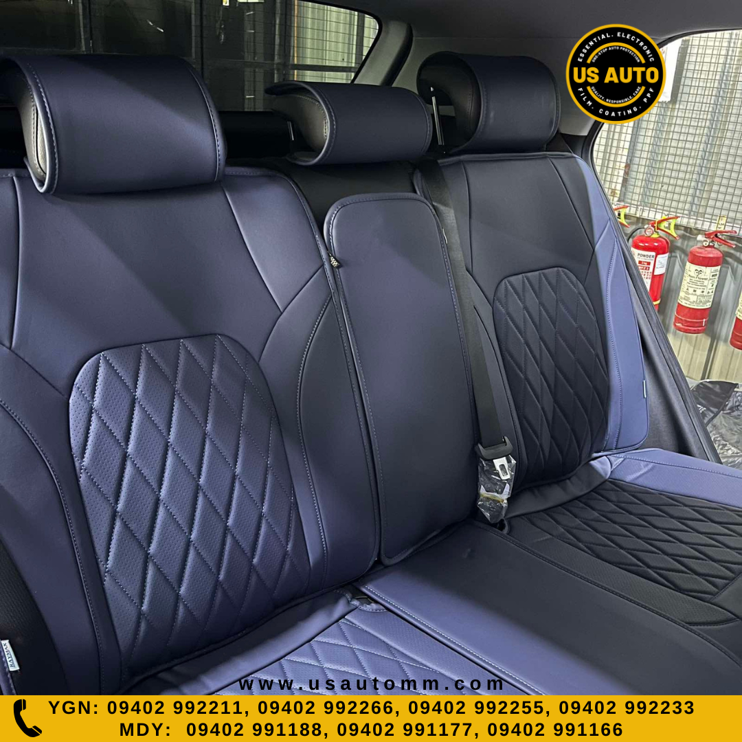 RAYMAX LUXURY SEAT COVER - LEATHER (H-23CX-08) (1) SET (BLUE)