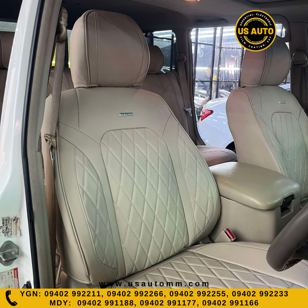 RAYMAX LUXURY SEAT COVER - LEATHER (H-23CX-08) (1) SET (BEIGE)