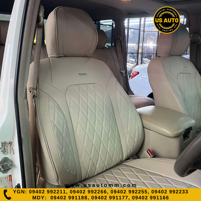 RAYMAX LUXURY SEAT COVER - LEATHER (H-23CX-08) (1) SET (BEIGE)