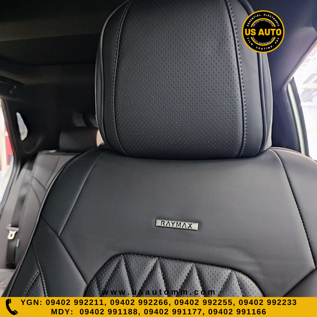 RAYMAX LUXURY SEAT COVER - LEATHER (H-23CX-08) (1) SET (BLACK)