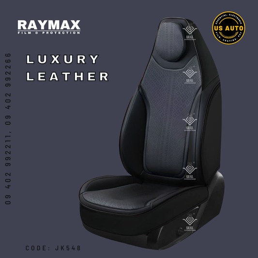 RAYMAX LUXURY SEAT JOINT COVER - LEATHER (JK548) (1) SET (BLACK + BLACK + BLACK)