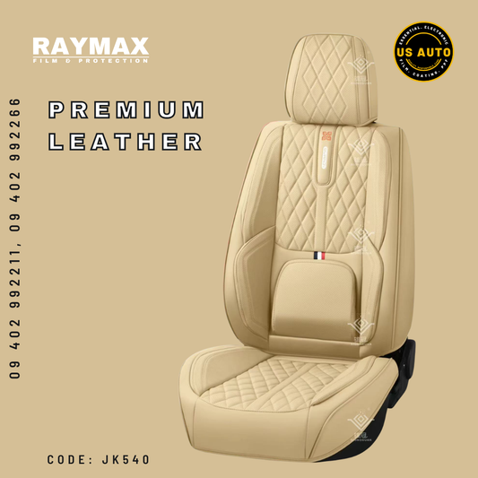RAYMAX PREMIUM SEAT COVER - LEATHER (JK540) (1) SET (BEIGE + BEIGE)